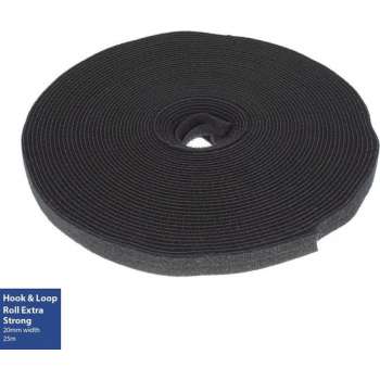 Klittenband rol extra sterk 20mm, Rol 25meter-ACT CT4043