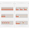 3 fase bedrijfsverdeler 63A met 16 licht groepen en 4 krachtgroepen