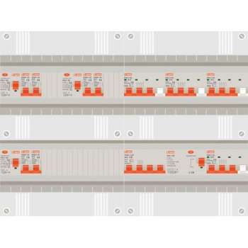 3 fase groepenkast met 6 licht groepen en 4 krachtgroepen