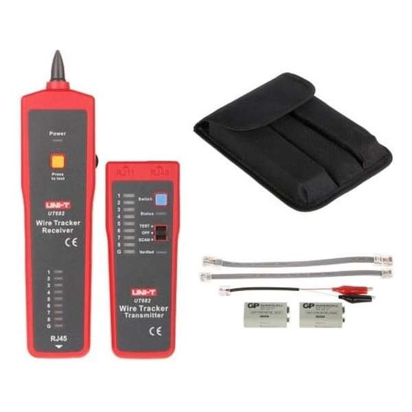 UNI-T UT682 kabelzoeker en kabeltester voor netwerkkabel, coax, telefoonkabel en voedingskabels door de isolatie