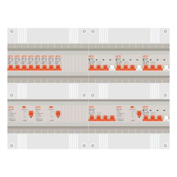 3 fase groepenkast met 8 licht groepen en 4 krachtgroepen