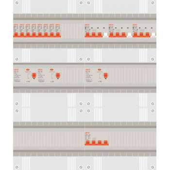 3 fase groepenkast met 8 licht groepen en 3 krachtgroepen