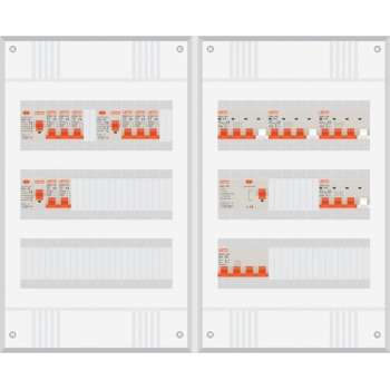 3 fase groepenkast met 8 licht groepen en 4 krachtgroepen