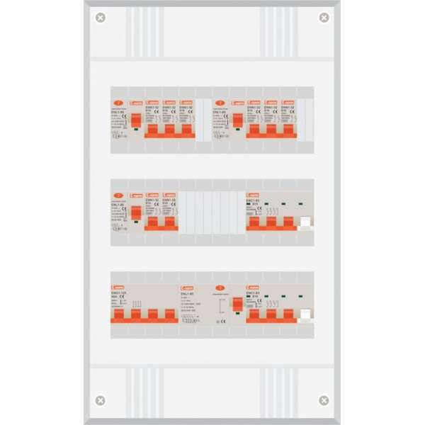 3 fase groepenkast met 8 licht groepen en 2 krachtgroepen