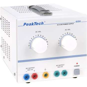 PeakTech 6130 AC / DC laboratoriumvoeding 1 - 15 V / 10 A