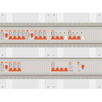 3 fase groepenkast met 10 licht groepen en 2 krachtgroepen