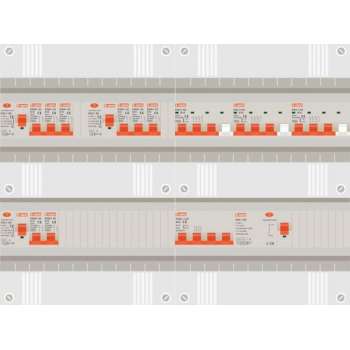 3 fase groepenkast met 8 licht groepen en 3 krachtgroepen