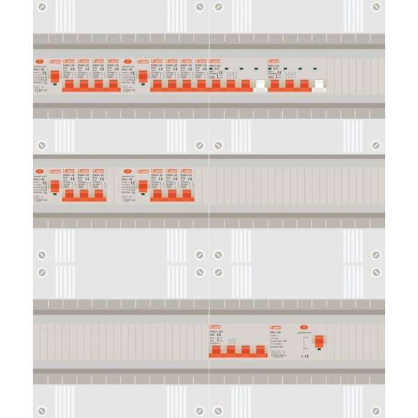 3 fase groepenkast met 14 licht groepen en 2 krachtgroepen