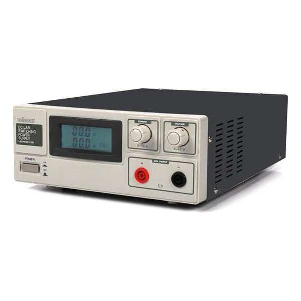 SCHAKELENDE DC-LABOVOEDING 0-60 VDC / 0-15 A MAX. MET LCD-DISPLAY