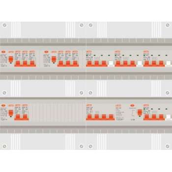 3 fase groepenkast met 8 licht groepen en 4 krachtgroepen