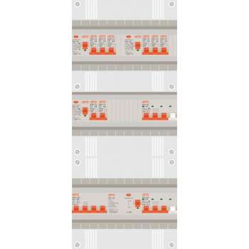 3 fase groepenkast met 8 licht groepen en 2 krachtgroepen