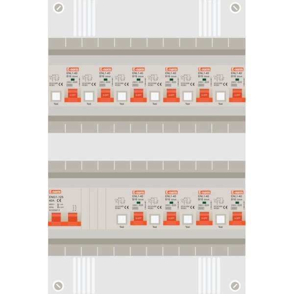 1 fase groepenkast met 10 aardlekautomaten