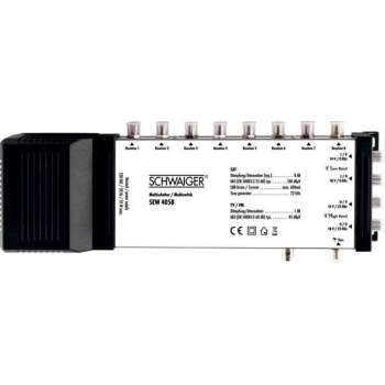 Schwaiger SEW4058 Satelliet multiswitch Ingangen (satelliet): 5 (4 satelliet / 1 terrestrisch) Aantal gebruikers: 8