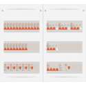 3 fase bedrijfsverdeler 63A met 20 licht groepen en 4 krachtgroepen