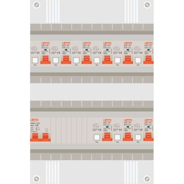 1 fase groepenkast met 9 aardlekautomaten