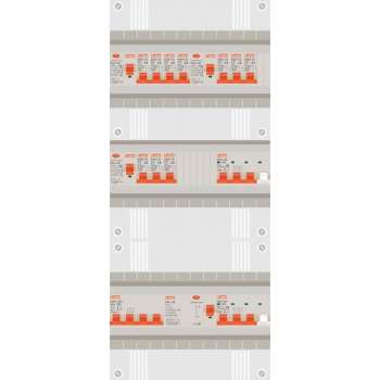 3 fase groepenkast met 10 licht groepen en 2 krachtgroepen