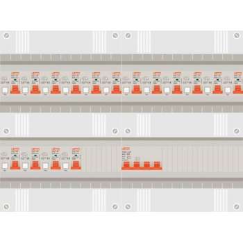 3 fase groepenkast met 16 aardlekautomaten