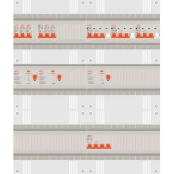 3 fase groepenkast met 6 licht groepen en 3 krachtgroepen