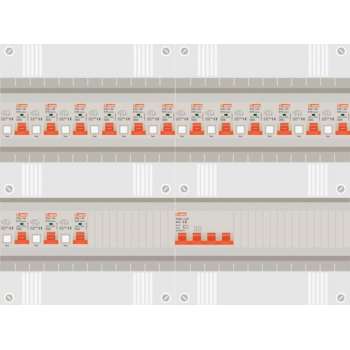 3 fase groepenkast met 15 aardlekautomaten