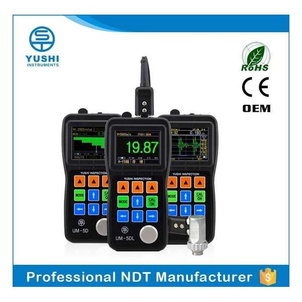 YUSHI UM-5 ultrasonic thickness gage Color Screen Display A B Scan Ultrasonic Thickness meter with CE