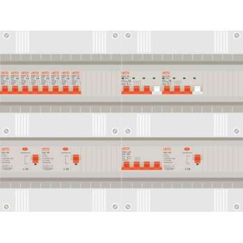 3 fase groepenkast met 8 licht groepen en 2 krachtgroepen