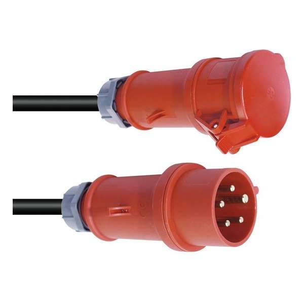 PSSO krachtstroom kabel CEE 32A 5x6 25m Rood