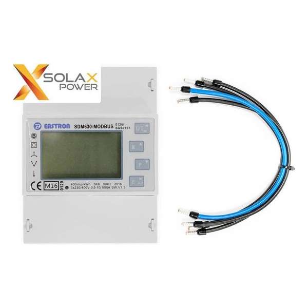 SDM630-Modbus voor Solax Omvormers met Aansluit Kabelset