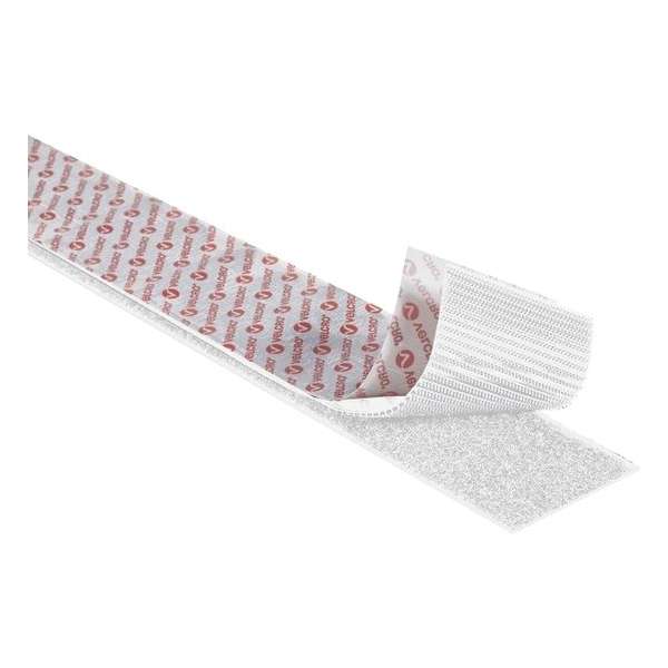 VELCRO® VEL-EC60354 Klittenband Om vast te plakken Haak- en lusdeel (l x b) 25000 mm x 20 mm Wit 25 m