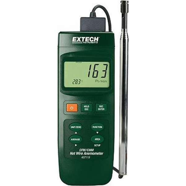 EXTECH 407119: Heavy Duty CFM Hot Wire Thermo-Anemometer