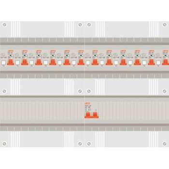 1 fase groepenkast met 12 aardlekautomaten