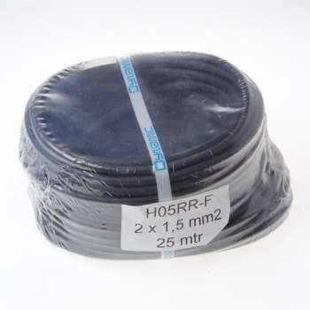 Algemeen Kabel rubber zwart 2 x 1.5mm² x 25 meter (Prijs per stuk)