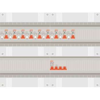 3 fase groepenkast met 9 aardlekautomaten