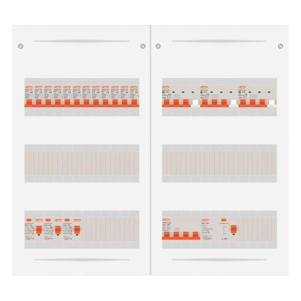 3 fase bedrijfsverdeler 40A met 12 licht groepen en 3 krachtgroepen