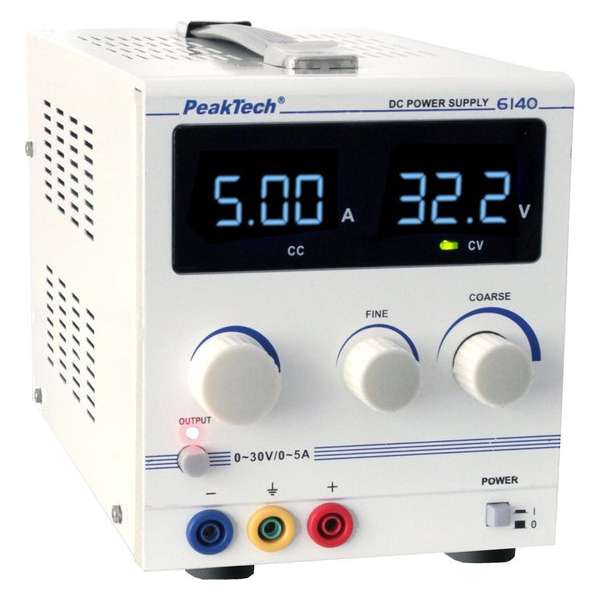 PeakTech 6140 Digitale laboratoriumvoeding 0 - 30 V / 0 - 5 A DC