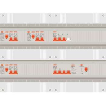 3 fase groepenkast met 6 licht groepen en 1 krachtgroep