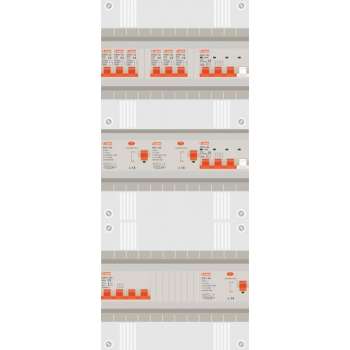 3 fase groepenkast met 6 licht groepen en 2 krachtgroepen