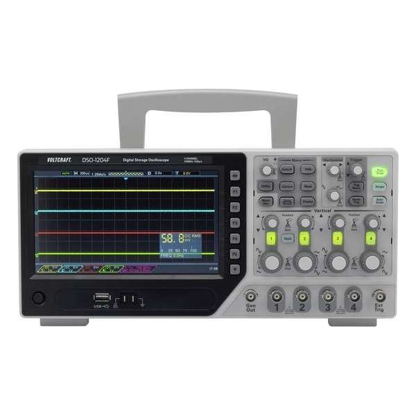 VOLTCRAFT DSO-1104F Digitale oscilloscoop 100 MHz 4-kanaals 1 GSa/s 64 kpts 8 Bit Digitaal geheugen (DSO), Functiegenerator