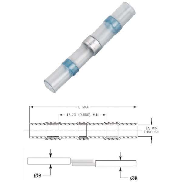 Deflux doorverbinder Blauw 100st - Kabelschoen - AMP connector