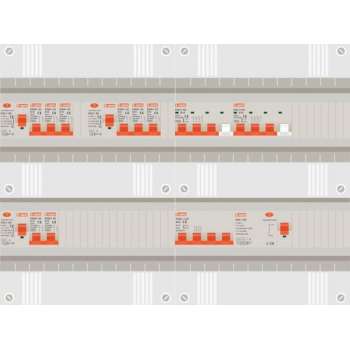 3 fase groepenkast met 8 licht groepen en 2 krachtgroepen