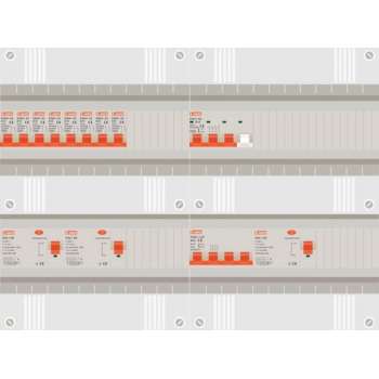 3 fase groepenkast met 8 licht groepen en 1 krachtgroep