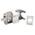 Tripp-Lite N238-001-SH-TFA Toolless Shielded Cat6a Keystone Jack, PoE/PoE+ Compliant, Shuttered - Silver, TAA TrippLite