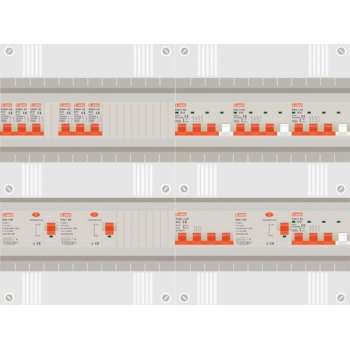 3 fase groepenkast met 6 licht groepen en 4 krachtgroepen