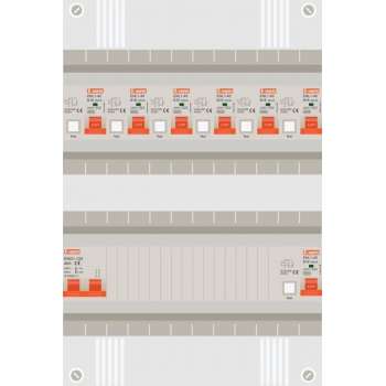 1 fase groepenkast met 7 aardlekautomaten