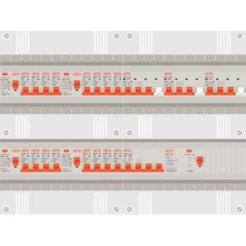 3 fase groepenkast met 16 licht groepen en 3 krachtgroepen