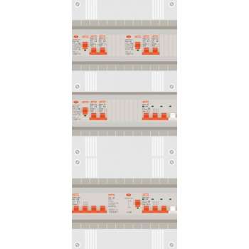 3 fase groepenkast met 6 licht groepen en 2 krachtgroepen