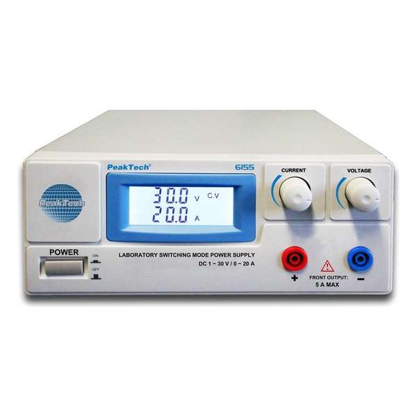 Peaktech 6155: Schakelmodus laboratorium Voeding DC 1 - 30 V / 0 - 20 A