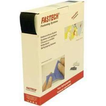 FASTECH® B50-SK-H-999925 Klittenband Om vast te plakken Hotmelt Haakdeel (l x b) 25000 mm x 50 mm Zwart 25 m