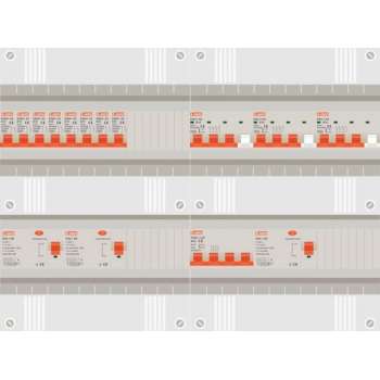 3 fase groepenkast met 8 licht groepen en 3 krachtgroepen