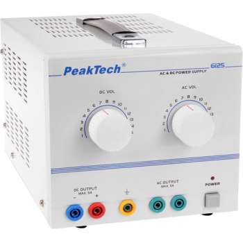 PeakTech 6125 AC / DC laboratoriumvoeding 1 - 15 V / 5 A