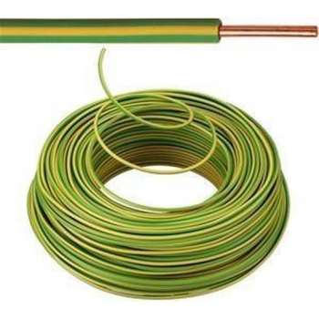 VOB kabel / draad 6 mm² Eca - Geel / Groen (H07V-U) - VOB6GG